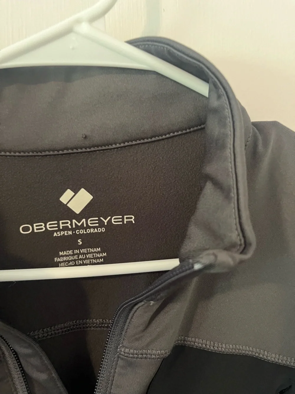 Obermeyer Flex Mens Quarter Zip Gun Powder Gray Technical Base Layer Small